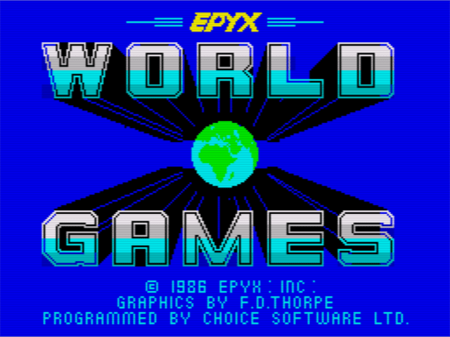 World Games title screen for ZX Spectrum